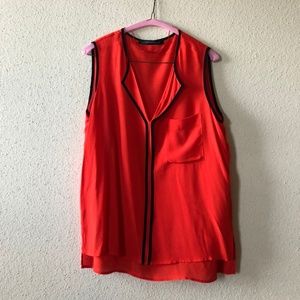 Women's Red Zara Vest Blouse